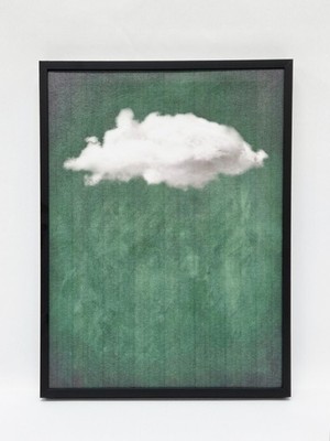 Metal Framed Canvas Wall Green Aesthetic Cloud Modern Abstract Decor 12x16