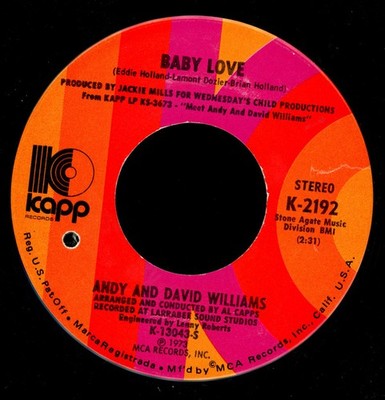 Andy  David William - Baby Love / I Don't Know Why I Just Do - Use - C8100z