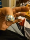 Vintage Sterling Silver Ring Heavy Size 10 Mother Of Pearlish 10.5 Gram