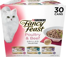 Purina Fancy Feast Poultry and Beef Collection Grilled Wet Cat Food 3 oz .30pk
