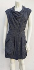 Isabel Marant Wool Sleeveless Mini Dress SZ 8-10 Gray Asymmetrical Zipped Front
