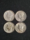 (4) 1929-1945 Mercury Dime AU Silver Lot