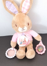 Peter Rabbit Pink Flopsy Plush Lovey Activity Toy Rattle Teether Mirror