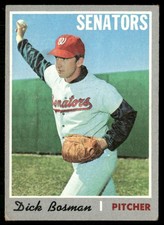 1970 Topps Dick Bosman (Ink On Back) Washington Senators #175