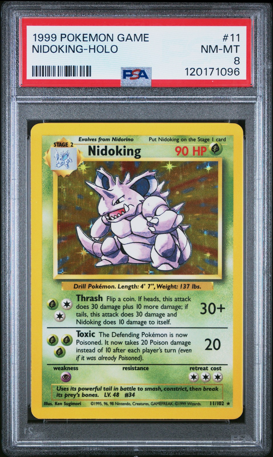 Nidoking-Holo PSA 8 1999 Pokemon Game #11