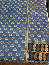 Vintage Indian Kantha Quilt Bedding Coverlet Reversible Bedspread Blanket Throw