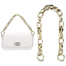 16" Acrylic Purse Chain Handbag Strap with Buckle, Light Gold, 0.8" Width