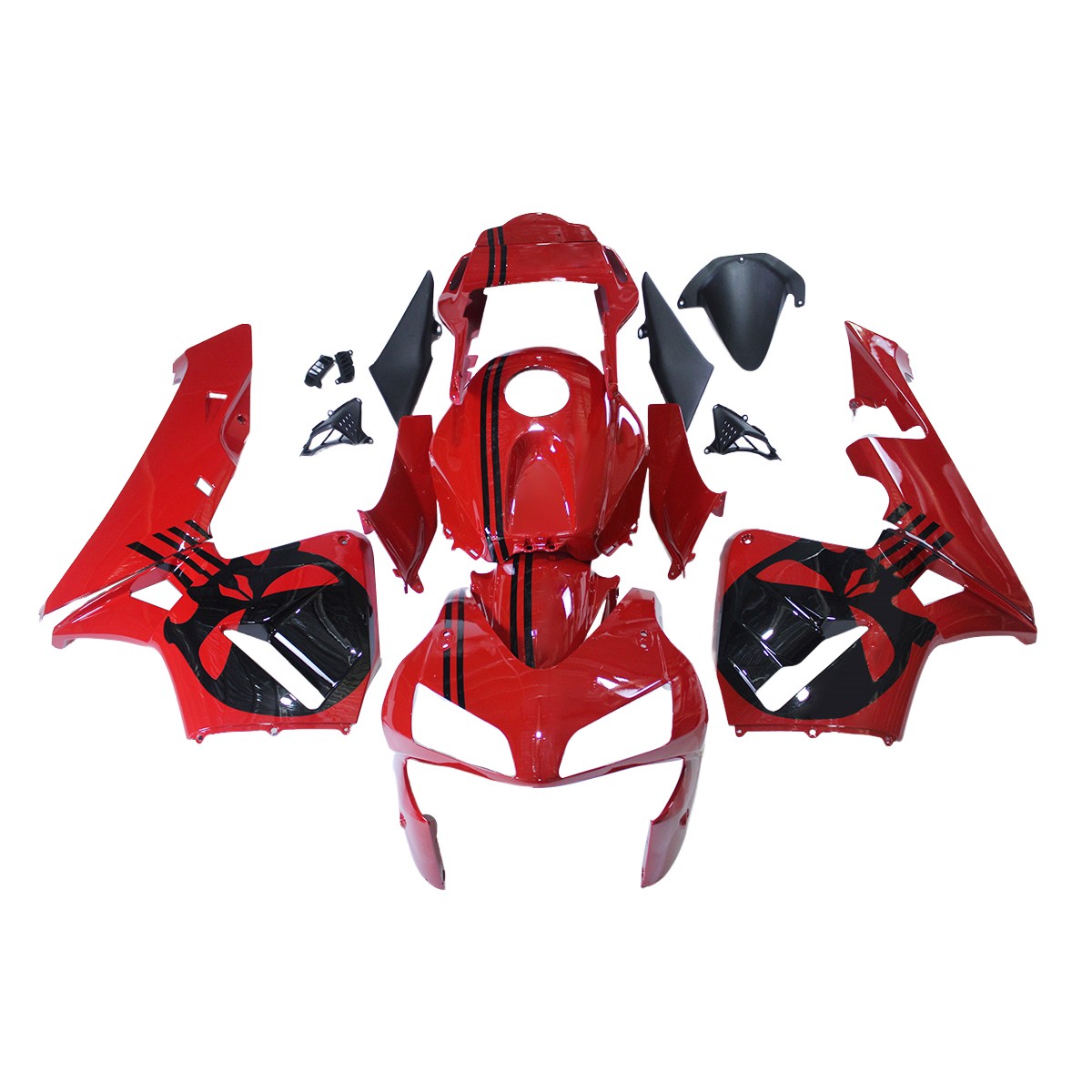 ABS Body Kit For Honda CBR600RR 2003 2004 Fairings Red Black Skeleton Bodywork