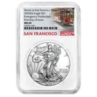 2020 (S) $1 1-oz American Silver Eagle NGC MS69 Emergency Production FDI