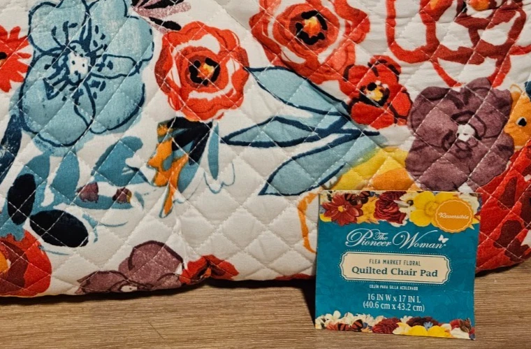 The Pioneer Woman - Mercado de pulgas acolchado ~ Juego de 2 cojines para silla reversibles ~ Nuevo con etiquetas Foto 3 de 3