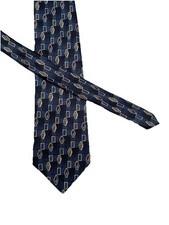 David Taylor Mens Tie Blue Geometric One Size Polyester Classic Designer