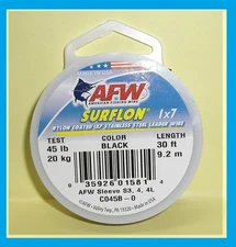 AFW SURFLON Black Coated 1x7 Stainless Wire 30' LENGTH NEW! PICK YOUR SIZE