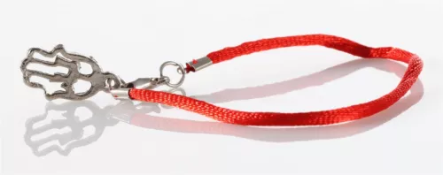 Rote Schnur Armband Glücksbringer Silber Farbe Hamsa Anhänger Kabbala Schmuck