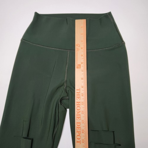 Alo Yoga High Waisted Ripped Warrior Legging Hunter Green Pants Sz S Athleisure - Picture 6 of 11