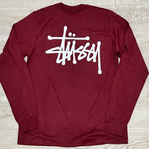 NWOT Basic Stussy Men's Color Burgundy long sleeve Tee T Shirt small - Picture 7 of 7