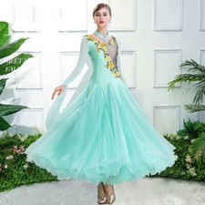 NEW Latin Ballroom Dance Dress Modern Salsa Waltz Standard Long Dress N104