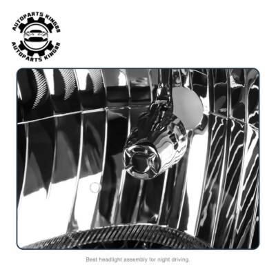 For 03-06 Chevy Silverado Avalanche Black Headlight W/LED Bumper+Blue DRL Signal