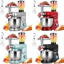 6 in 1 8.5Qt Stand Mixer 10-Speed Meat Grinder Juice Blender Pasta Maker Slicer
