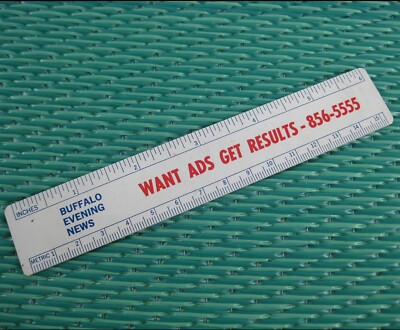 Buffalo Evening News Advertising Ruler 6'' Newspaper Want Ads Get Results NY Vtg