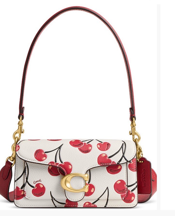 ❤️Coach Tabby 20 B4/Chalk Multi Cherry Print Leather Crossbody&