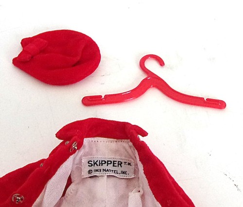Vintage Barbie SKIPPER #1906 SETA 'N FANTASIA cappotto cappello scarpe guanti hangar - Foto 2 di 3