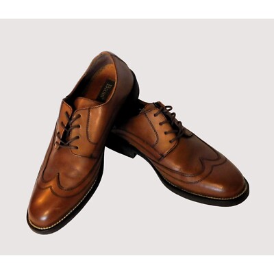 Bass Derby Style Round Full Wing Tip Toe Mens Size 10M Brown 