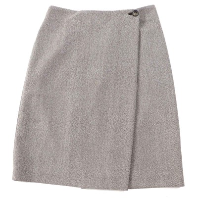 Loro Piana Pecora Nera Wool Lining Silk Wrap Skirt Brown 42 Made In Italy Women'
