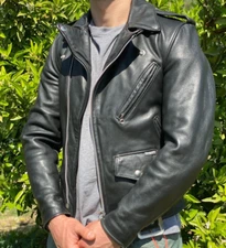 Perfecto By Schott 70's Limited Leather Bomber Aviator Jacket Size 34 Xs S