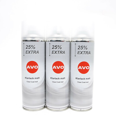 Klarlack matt Lackspray Sprühlack 3 x 500ml AVO Spaydose Autolack A08009