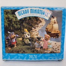 Hallmark Merry Miniatures PETER PAN 5 piece boxed set Captain Hook Wendy Tink
