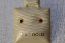 Rubin Ohrstecker - 2 mm -  dunkelrot - 10 Kt. Gold - 417 - Ohrringe Brillant Cut