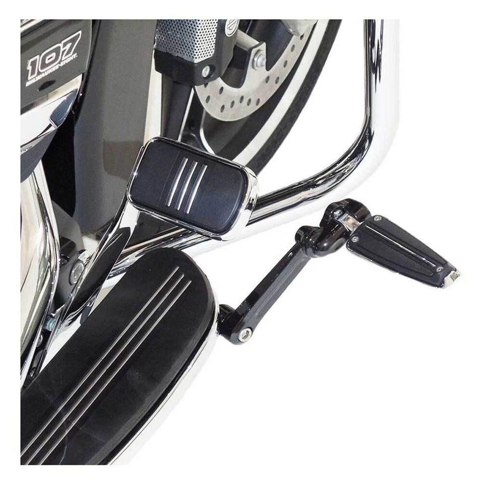 Black Frame Mounted Highway Peg Mounts Adjustable For Harley Touring 2009-2020 - Image 3 of 4