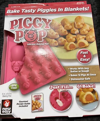 PIGGY POP Silicone Baking Pan Pigs In a Blanket! As Seen On T. V.