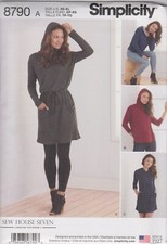 From Uk  Sewing Pattern Misses' Knit Dresses and Tunics Sizes 6 - 24 #8790