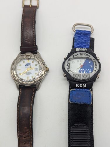 Lote 2 Relojes Publicitarios Nike Y Nike Air, Fecha, Esfera Giratoria - Imagen 2 de 14