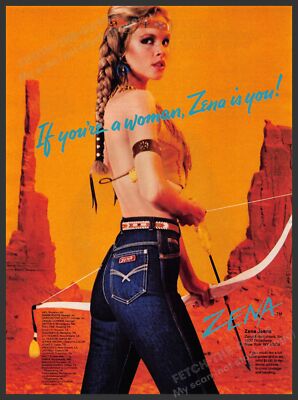 Zena Jeans 1980s Print Advertisement 1981 Native Bow & Arrow 