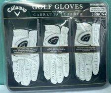 Callaway Golf Gloves Premium 3-Pack Cabretta Leather medium- large  New / sealed