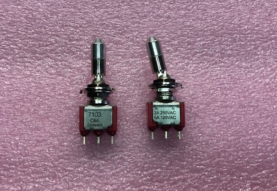 C&K 7103K2ZQE SPDT On-Off-On Locking Lever Miniature Toggle Switch 5A 120V 2 PCS