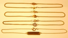 Ankle Bracelets Lot of 4 Vintage Gold Tone Anklets New Old Stock