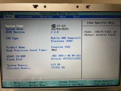 Dell Inspiron 1501 Laptop - Sempron 3500 | 1gb RAM | 120gb HDD | Battery | WinXP - Picture 2 of 9