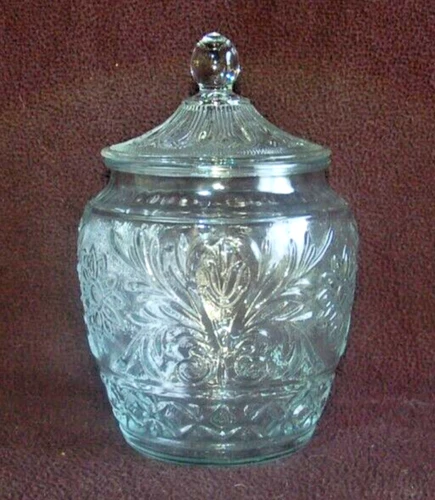 Anchor Hocking Clear SANDWICH Glass ~ 10" Canister Cookie Jar & Lid