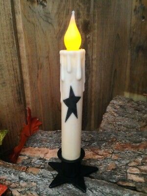 battery primitive taper timer farmhouse operated candle country star