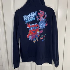 Mad Engine Kool-Aid Retro Jammers 90s Hoodie Navy Blue Size Small Kraft Foods