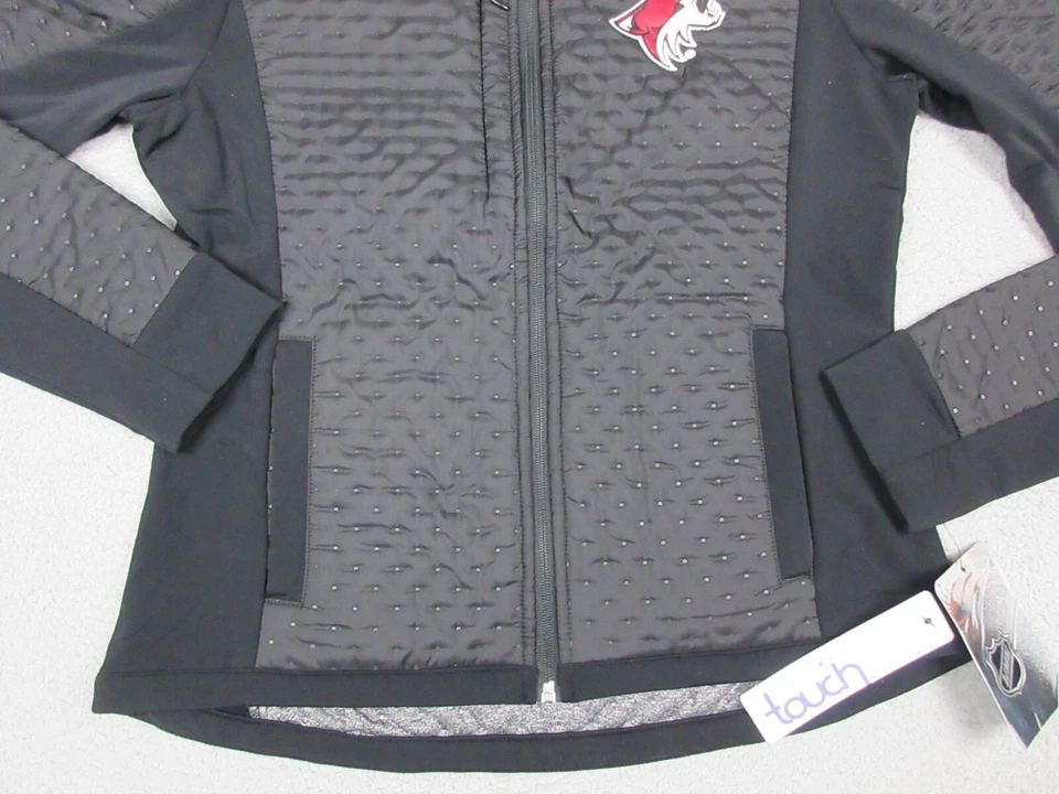 Arizona Coyotes 夹克女式成人小号黑色标志全拉链女士 NHL 曲棍球 — 第 2/4 张图片