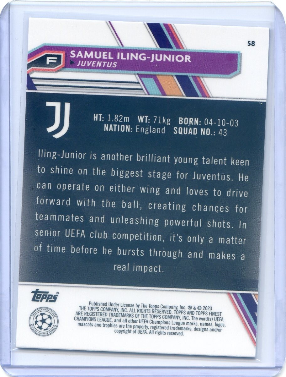 2022-23 Topps Finest Chrome UEFA SAMUEL ILING-JUNIOR RC #58