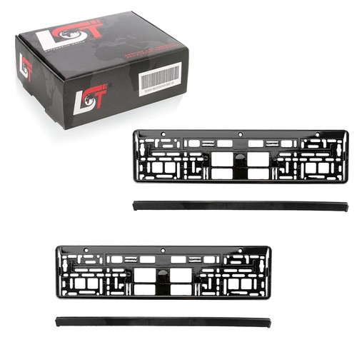 Lot De 2 Supports Universels Plaque Immatriculation Noir Mat – Cadre 520x113 Mm Intérieur