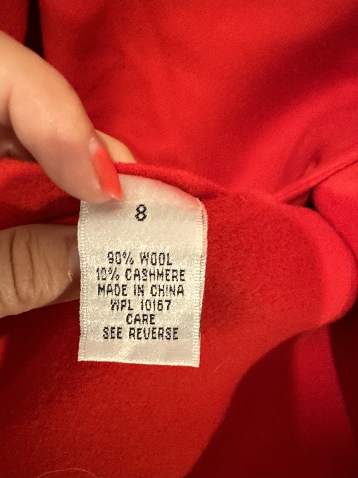 Bloomingdale’s Coat Solid Red Button Long Sleeve … - image 9