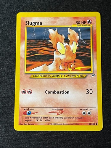 Slugma┃82/105┃Neo Destiny┃Pokemon Card┃WOTC┃Common┃Near Mint - Photo 1/2