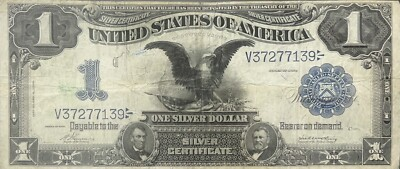 #ad One Dollar Bill 1899 Black Eagle Note $1 Silver Certificate U.S V37277139 $275.00
