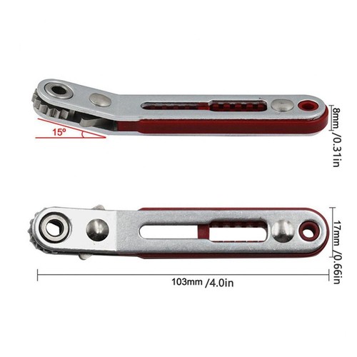 Mini Ratchet Spanner 1/4 Inch Drive Socket Hex Screwdriver Bit Dual-Drive Head - Picture 6 of 11
